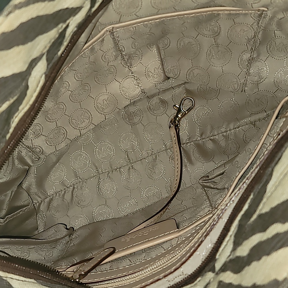 Michael Kors Zebra Pattern Shoulder Bag - Brown and Cream - Picture 7 of 14